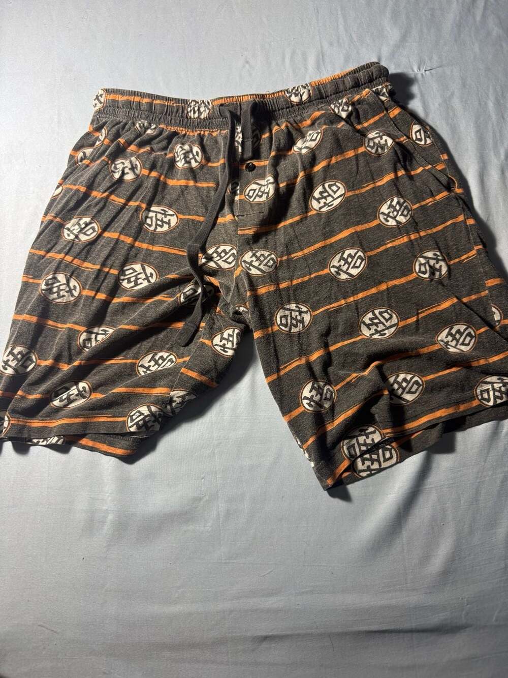Dragon Ball Z Lounge Shorts Size Medium Gray Orange